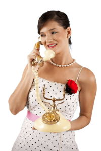 Frau am Telefon