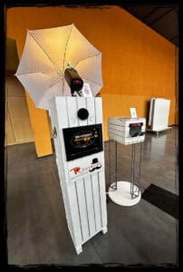 Fotobox mit Sofortdruck beim Jubiläum der TU Chemnitz Fotobox mit integriertem Drucker, aufgestellt beim Jubiläumsevent der TU Chemnitz