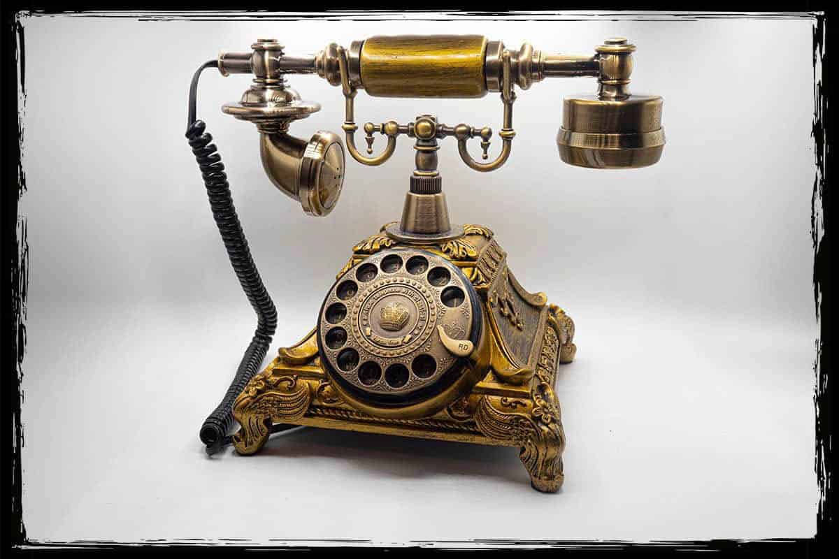 Audiogästebuch Retro Gold Design mit schwarzem Hörer