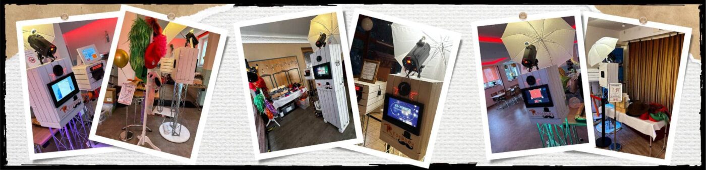 Fotobox Anforderungen – Beispielbild mit aufgebauter Fotobox und Deko