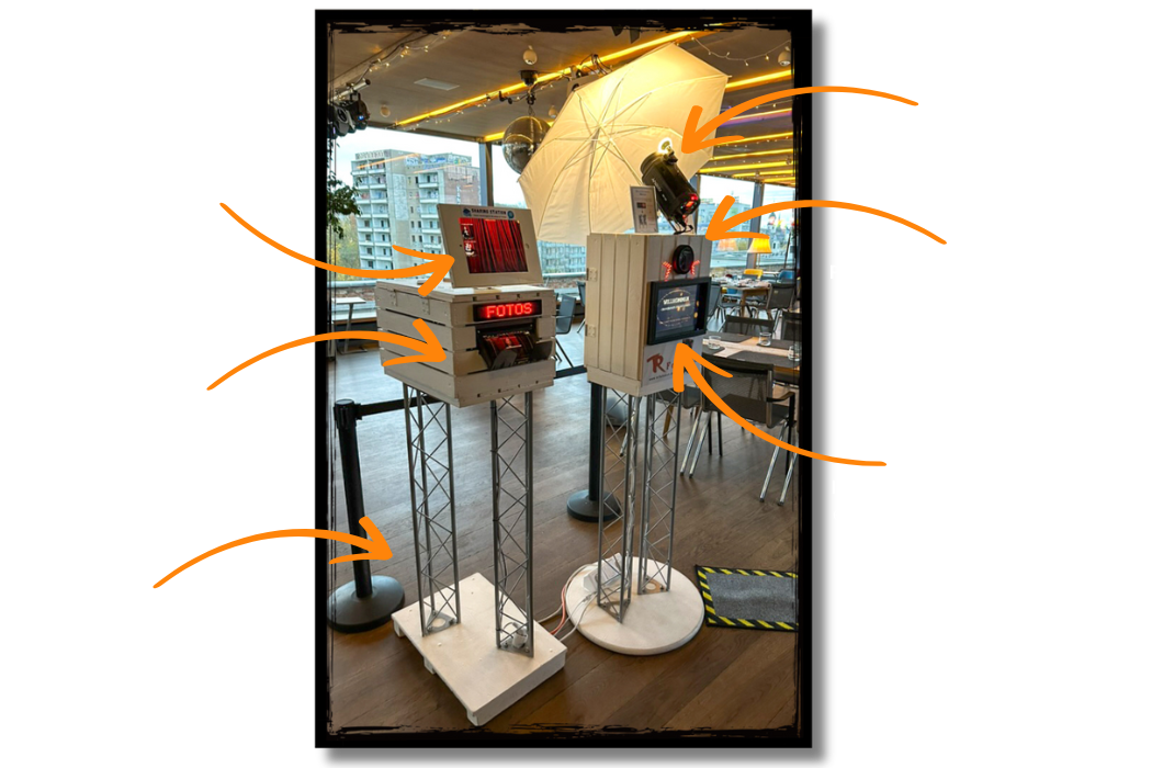 Professionelle TR Fotobox mit Canon DSLR-Systemkamera und Touchscreen für gestochen scharfe Eventfotos in Chemnitz