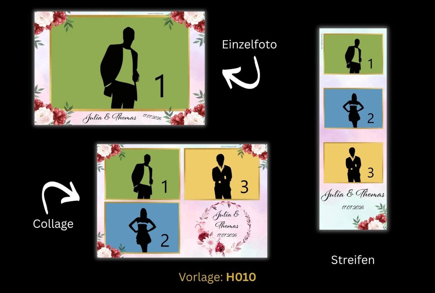 Hochzeitsvorlage für Fotobox Fotobox Vorlage Hochzeit 010