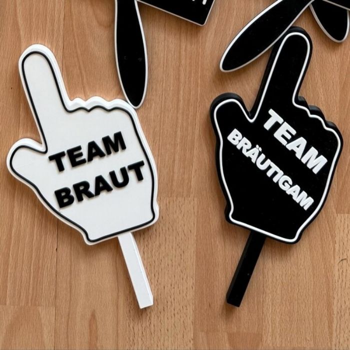 Fotobox-Schilder Team Braut und Bräutigam für Hochzeiten